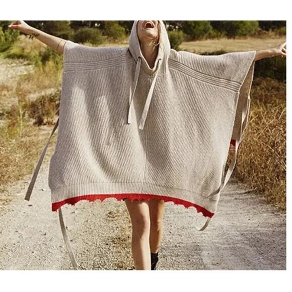 Zadig & Voltaire Sz XS/S Callista Poncho Hooded Wool Yak - Picture 1 of 12